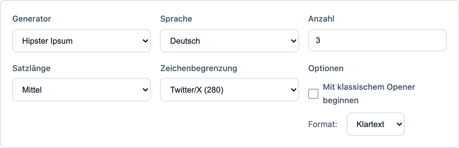 Stil wählen