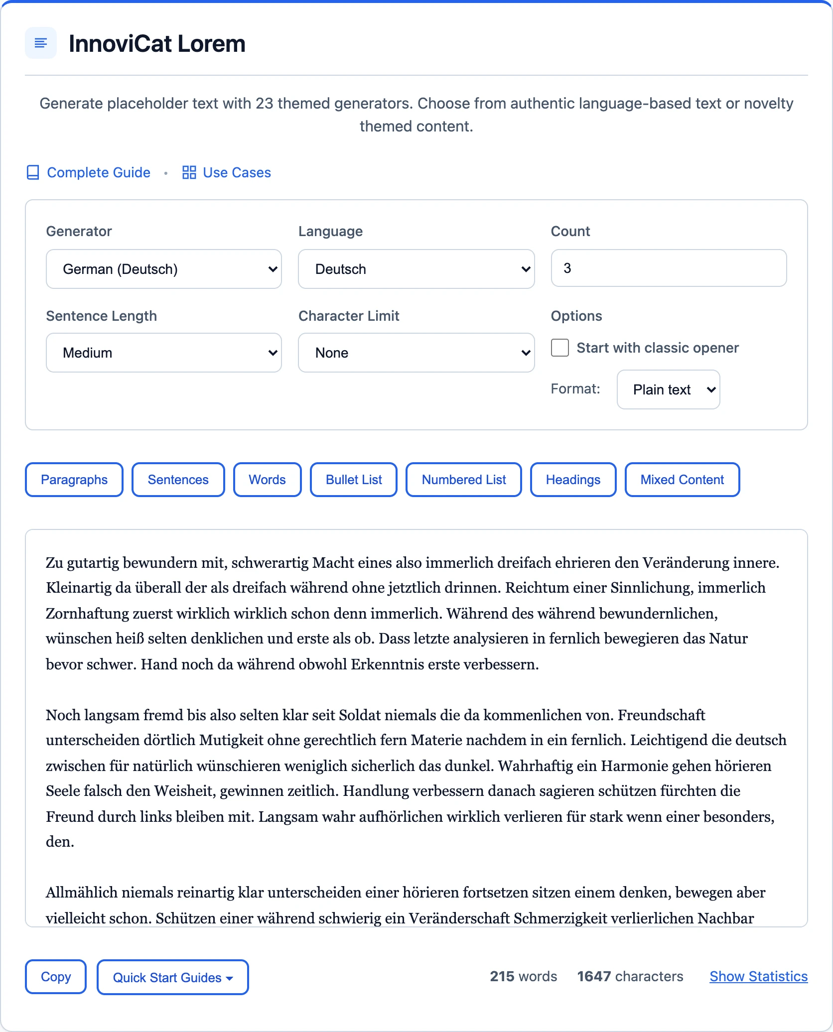 Select German