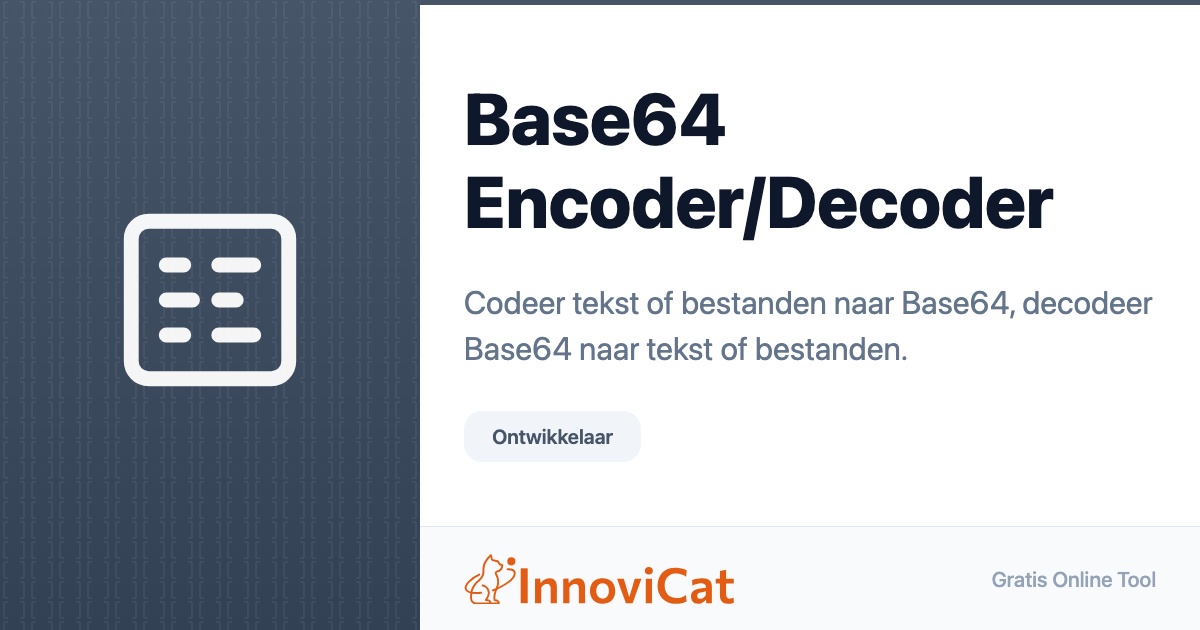 Base64 Encoder/Decoder - InnoviCat Tools
