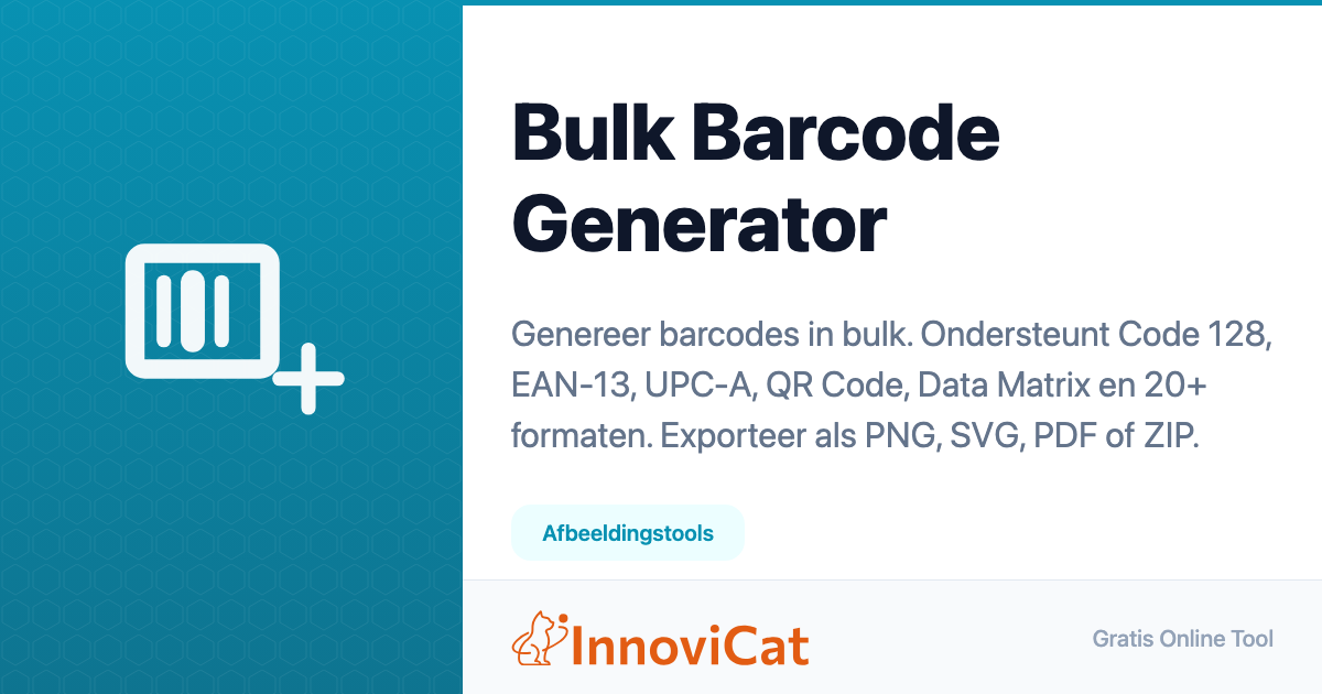 Bulk Barcode Generator - InnoviCat Tools