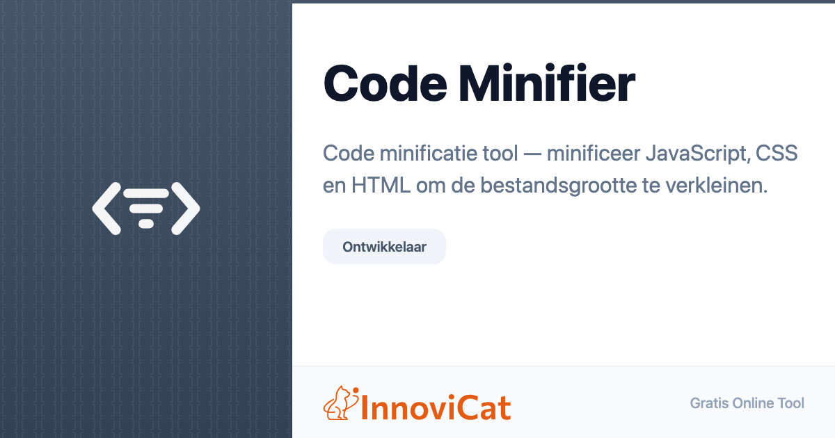Code Minifier - InnoviCat Tools