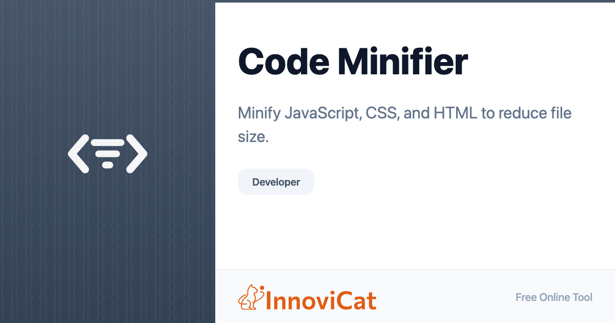 Code Minifier - InnoviCat Tools