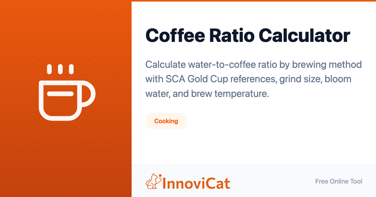 Coffee Ratio Calculator - InnoviCat Tools