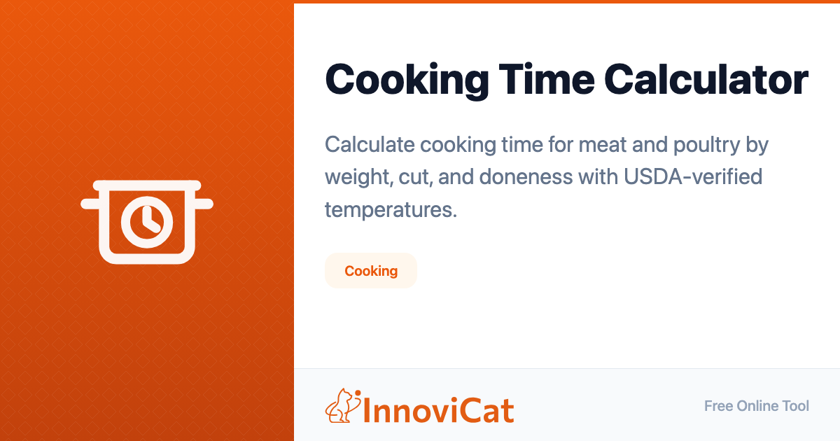 Cooking Time Math Cooking Time Calculator - InnoviCat Tools