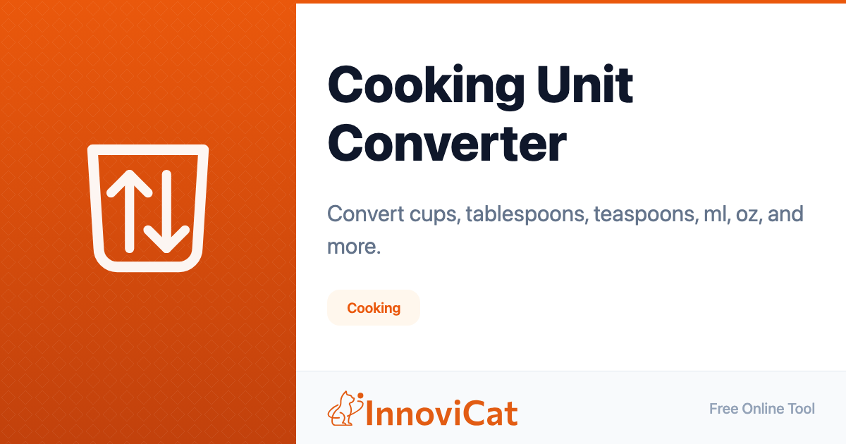 Cooking Unit Converter - InnoviCat Tools