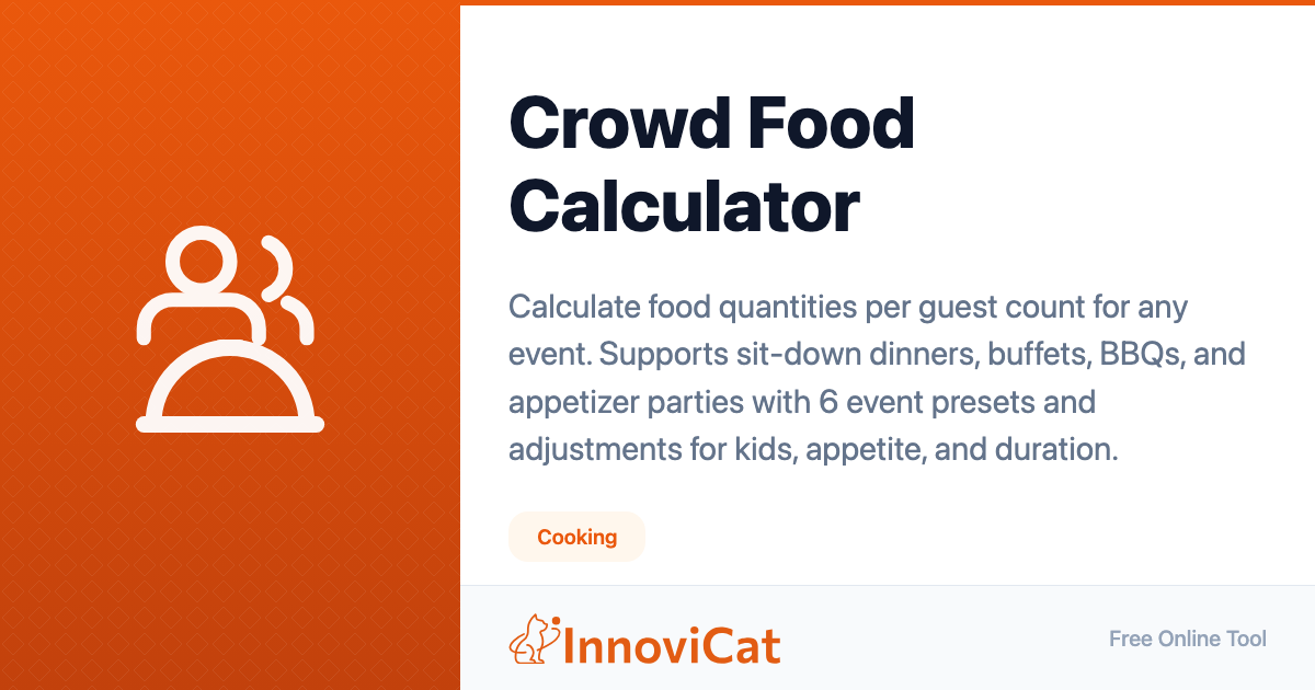 Catering Calculator — How Much Food Per Person? - InnoviCat Tools