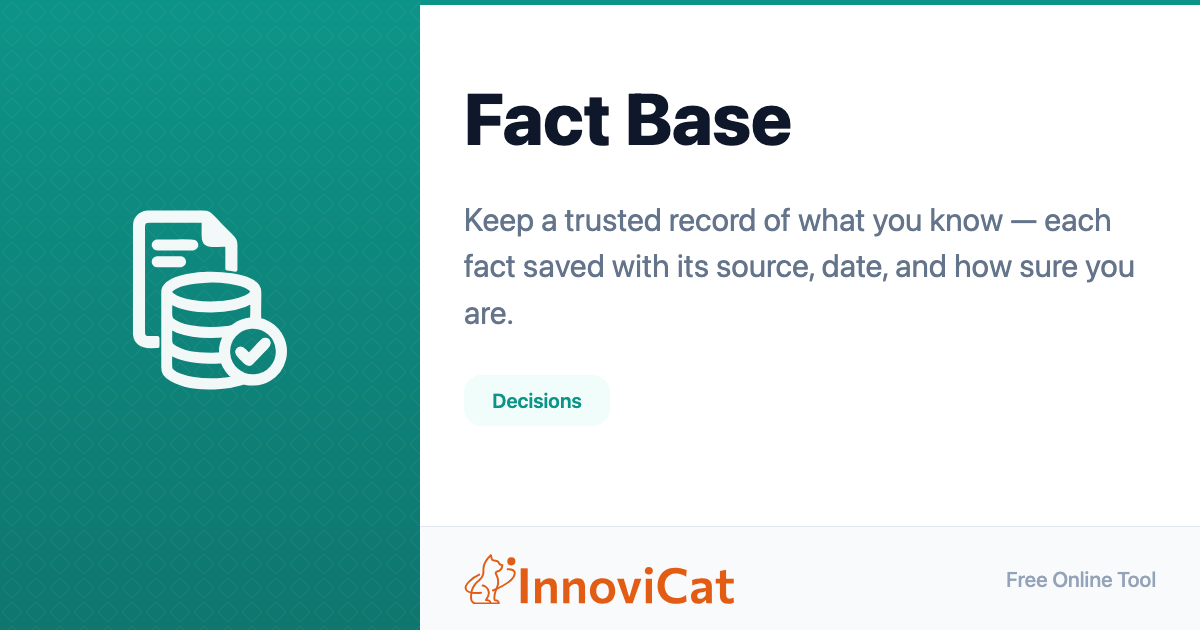 Fact Base Collection Fact Base - InnoviCat Tools