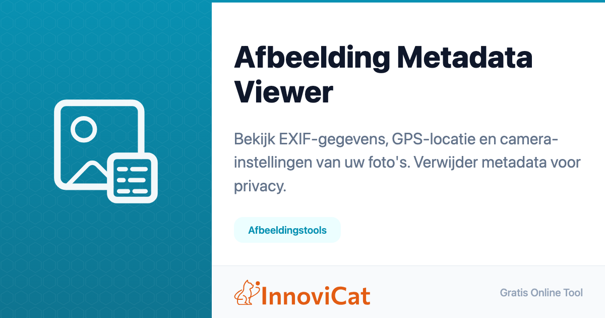 Afbeelding Metadata Viewer - InnoviCat Tools