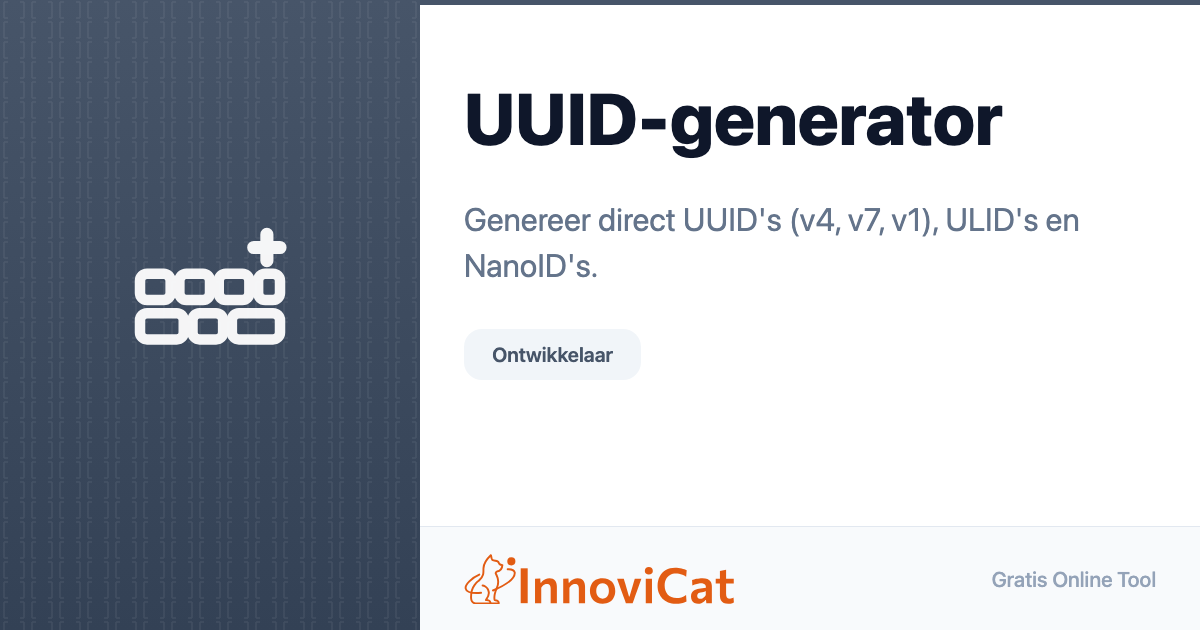 UUID-generator - InnoviCat Tools