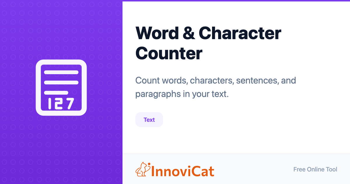 Word & Character Counter - InnoviCat Tools