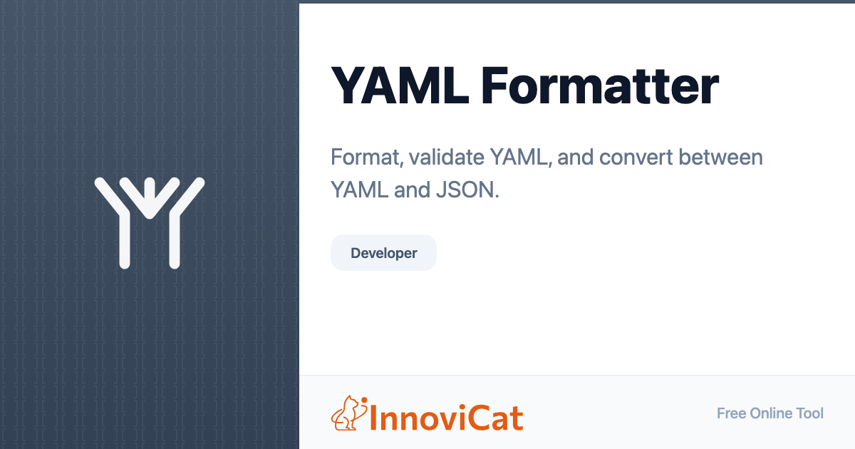 Yaml Textformat YAML Formatter - InnoviCat Tools
